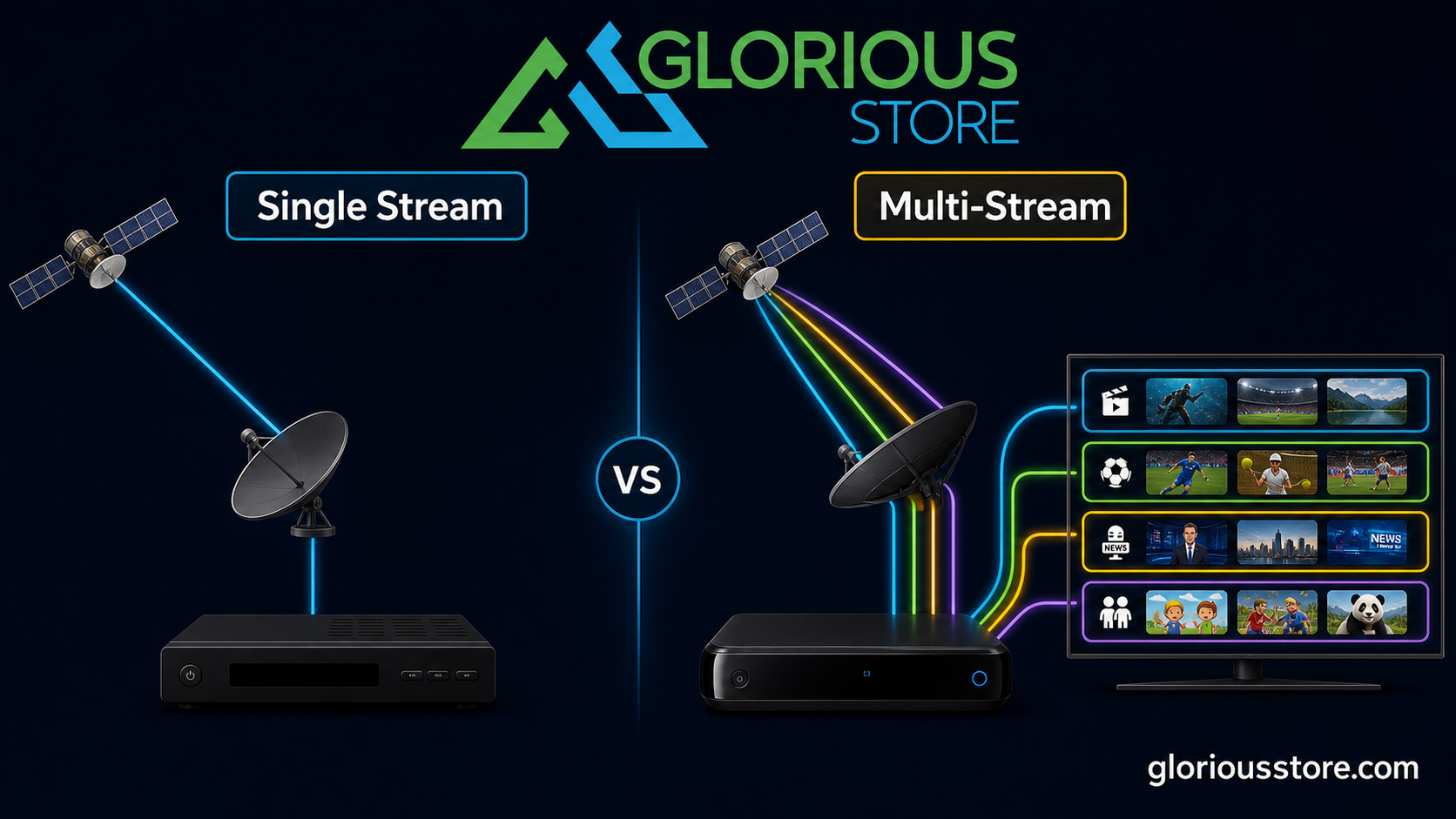 What Is a Multi-Stream Satellite Receiver? A UAE Buyer’s Guide Single Stream versus Multi-Stream satellite reception