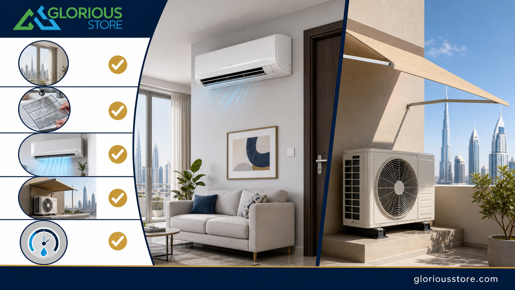AC Dry Mode vs Cool Mode in UAE Humidity: Which Should You Use? UAE split AC humidity control and maintenance checklist
