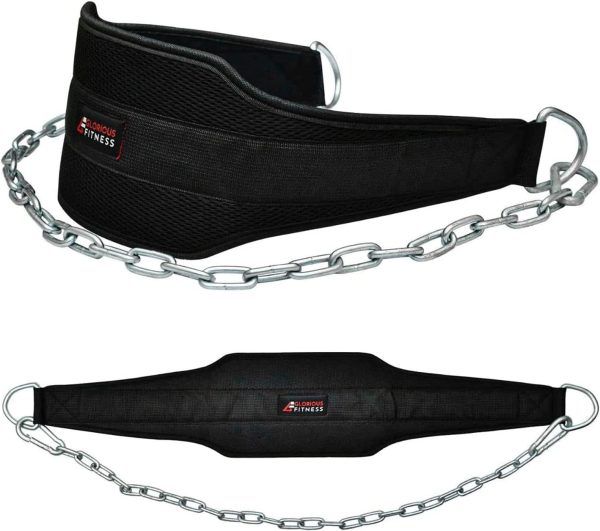 Premium Dipping Belt with Chain for Weightlifting & Bodybuilding – Neoprene Back Support, Adjustable Fit for Pull-Ups, Dips, Chin-Ups & Strength Training