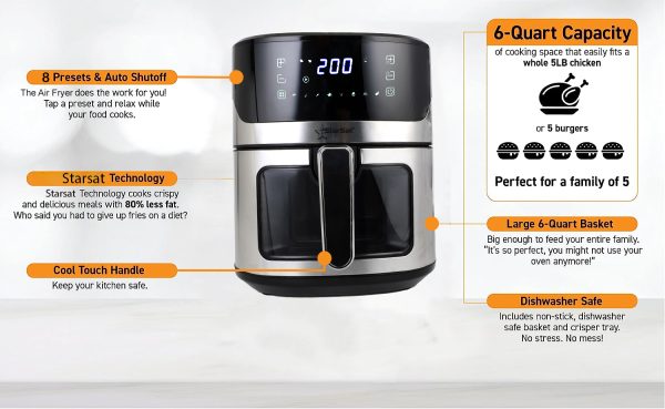 StarSat ST-F600 5.5L Digital Air Fryer - Image 10