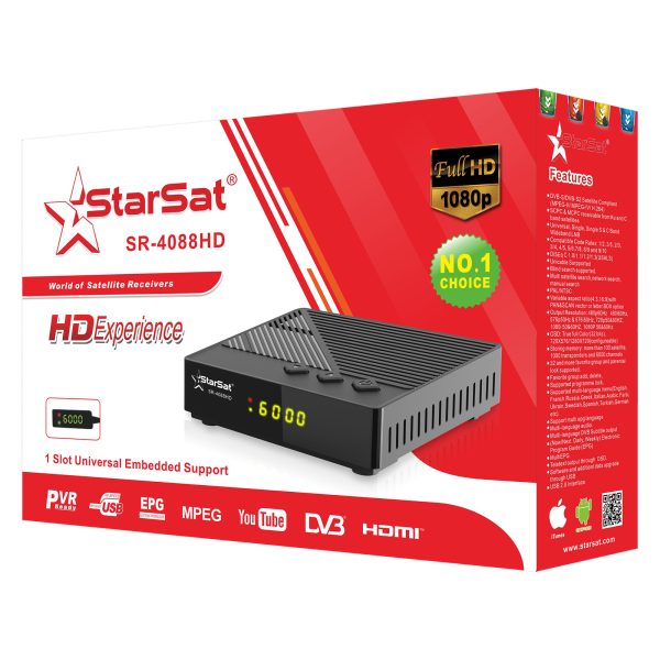 StarSat SR-4088HD Advanced Satellite Receiver - DVB-S/S2, Wideband LNB, Multi-Code Rate Support, EPG - Image 5