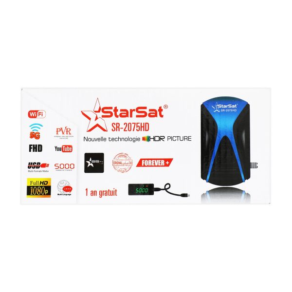 StarSat SR-2075HD Full HD Satellite Receiver - DVB-S2, 2xUSB, PVR, 5000 Channels, Blind Scan, WiFi/3G Support - Image 4