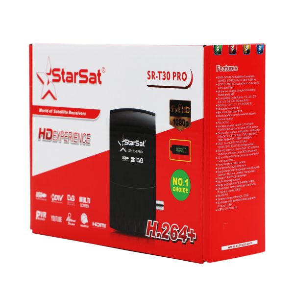 StarSat SR-T30 Satellite Receiver - WiFi, 4G, DVB-S2, H.265, 8000 Channels, EPG & USB PVR - Image 5
