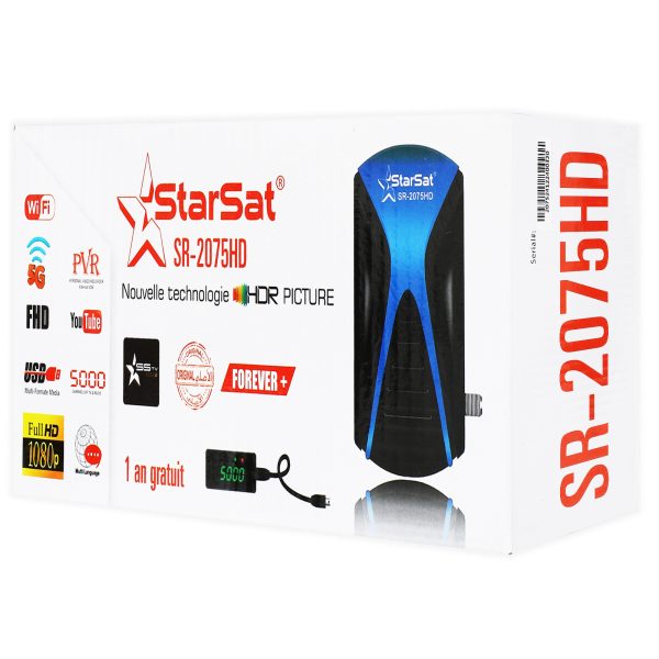 StarSat SR-2075HD Full HD Satellite Receiver - DVB-S2, 2xUSB, PVR, 5000 Channels, Blind Scan, WiFi/3G Support - Image 5