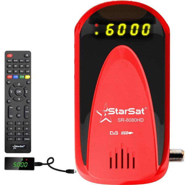 KSA-StarSat SR-8080HD Advanced Satellite Receiver - WiFi, 4G, DVB-S2, H.265, EPG, USB Recording