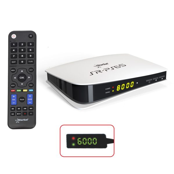 StarSat SR-PS65 HD Satellite Receiver - DVB-S2, H.265, 8000 Channels, USB 2.0, Multi-EPG
