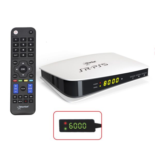 KSA-StarSat SR-PS5 HD Satellite Receiver - DVB-S2, H.265, 8000 Channels, USB 2.0, Multi-Language OSD