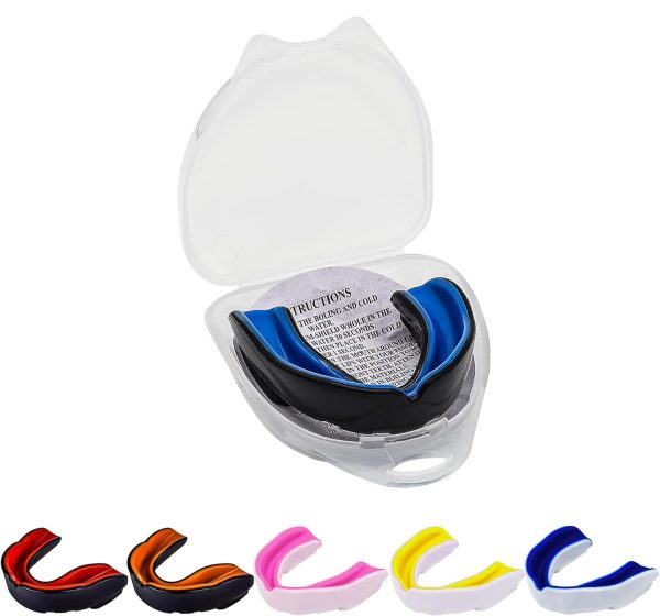 Glorious Double Layer Mouth Guard Gum Shield - Mouthguard Slim fit for Adult Senior Youth with Case School Combat Sports Rugby Soccer Hockey Muay Thai MMA Boxing Martial Arts Basketball
