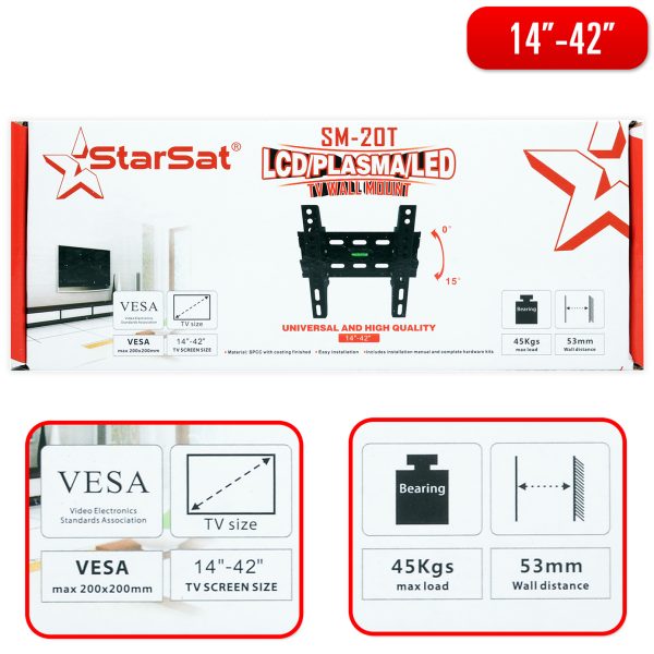 StarSat SM-20T TV Wall Mount (14"-42")