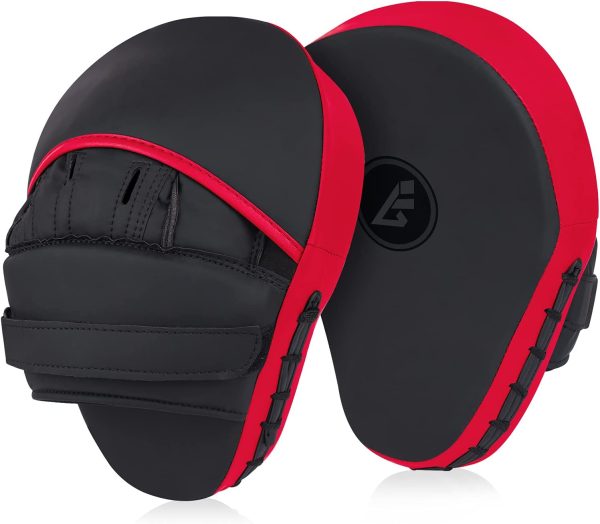 Glorious Boxing Focus Pads – Punch Mitts for Sparring, MMA, Kickboxing & Martial Arts Training – Red-Black