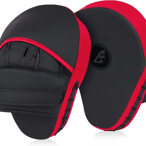 Glorious Boxing Focus Pads – Punch Mitts for Sparring, MMA, Kickboxing & Martial Arts Training – Red-Black