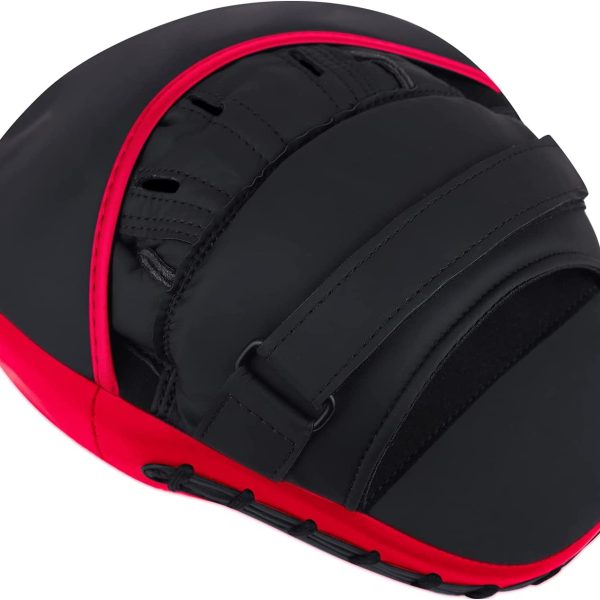 Glorious Boxing Focus Pads – Punch Mitts for Sparring, MMA, Kickboxing & Martial Arts Training – Red-Black - Image 3