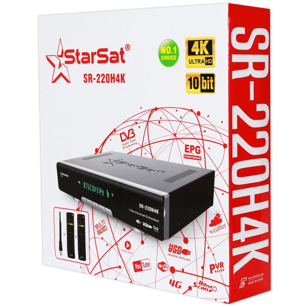 KSA-StarSat SR-220H4K 4K Satellite Receiver - DVB-S2, H.265, WiFi, 4G, USB PVR, 8000 Channels, EPG - Image 3