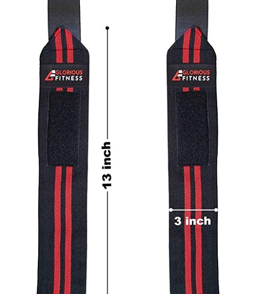 Glorious 13"/18" Wrist Wraps – Weight Lifting & Gym Support Straps for Men & Women – Sold as Pair - Image 4