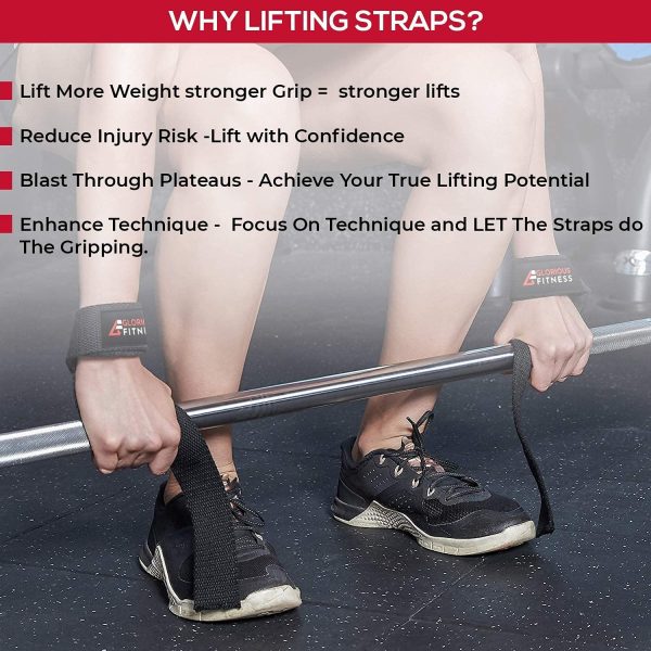 Glorious Weight Lifting Straps – 21"/23"Padded Gym Straps for Bodybuilding, Fitness & Strength Training – Black / Red / Gray Camo - Image 8