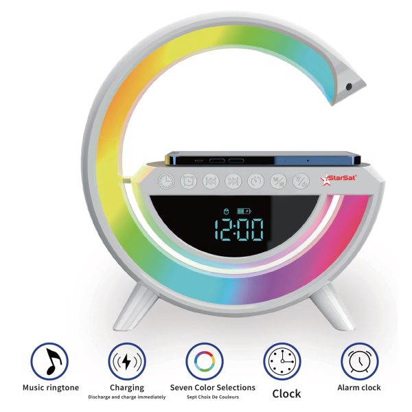 StarSat SC-770 LED Speaker a multifunctional device combining high-quality audio, 15W fast wireless charging, and a sleek modern design