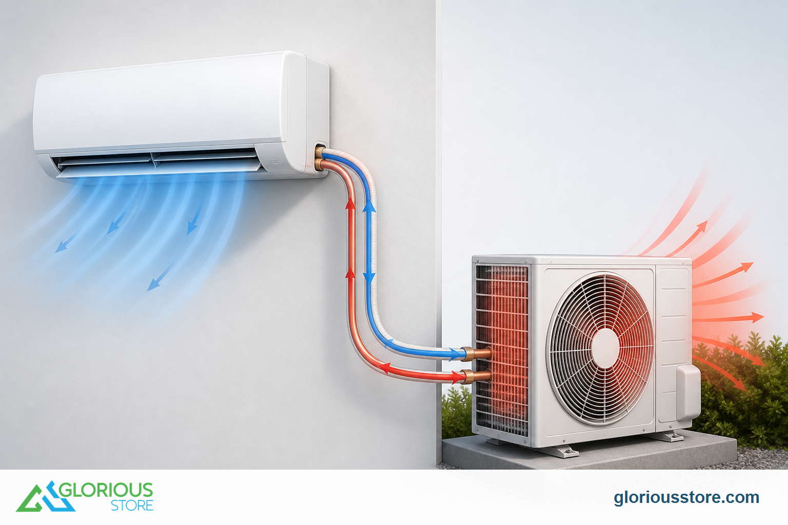 AC Refrigerant Guide UAE: 2026 Installer Checklist Split air conditioner transfers heat through a closed refrigerant circuit between indoor and outdoor units
